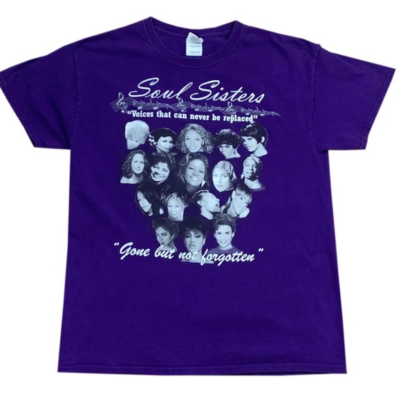 Soul Sisters "Voices That Can Never Be Replaced" Purple T Shirt (Size L, Fits Sm - Picture 1 of 4